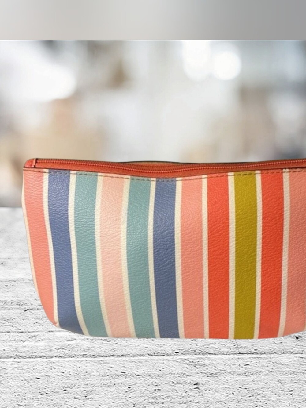 Coach Peyton Multicolor Striped Medium Wristlet with Strap & Hangtag - Picture 3 of 9